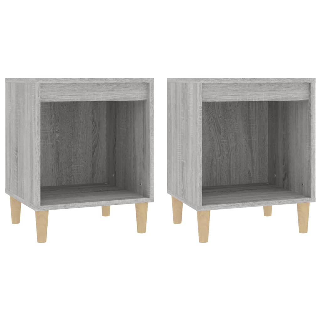 Nachttische 2 Stk. Grau Sonoma 40x35x50 cm