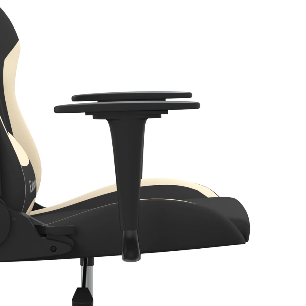 Gaming-Stuhl Schwarz und Creme Stoff