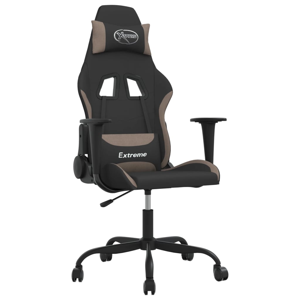 Gaming-Stuhl Schwarz und Taupe Stoff