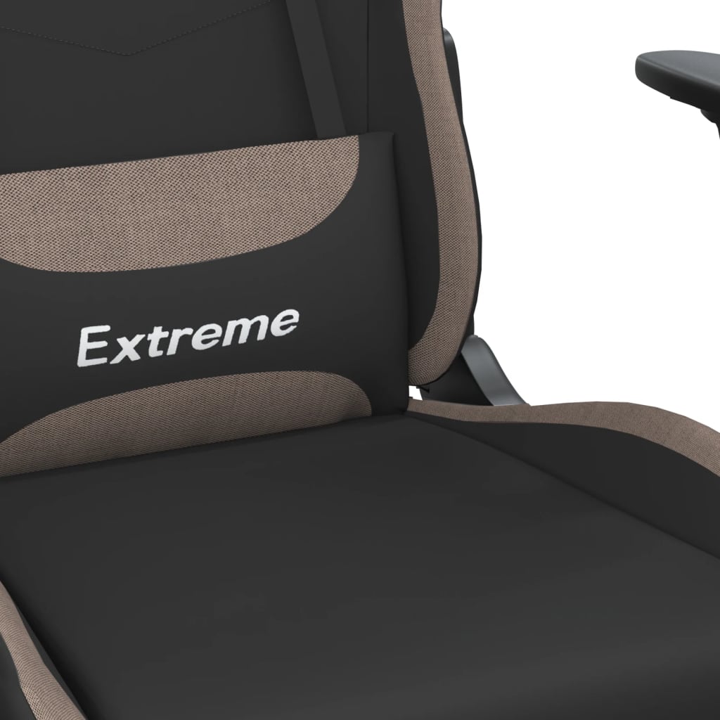 Gaming-Stuhl Schwarz und Taupe Stoff
