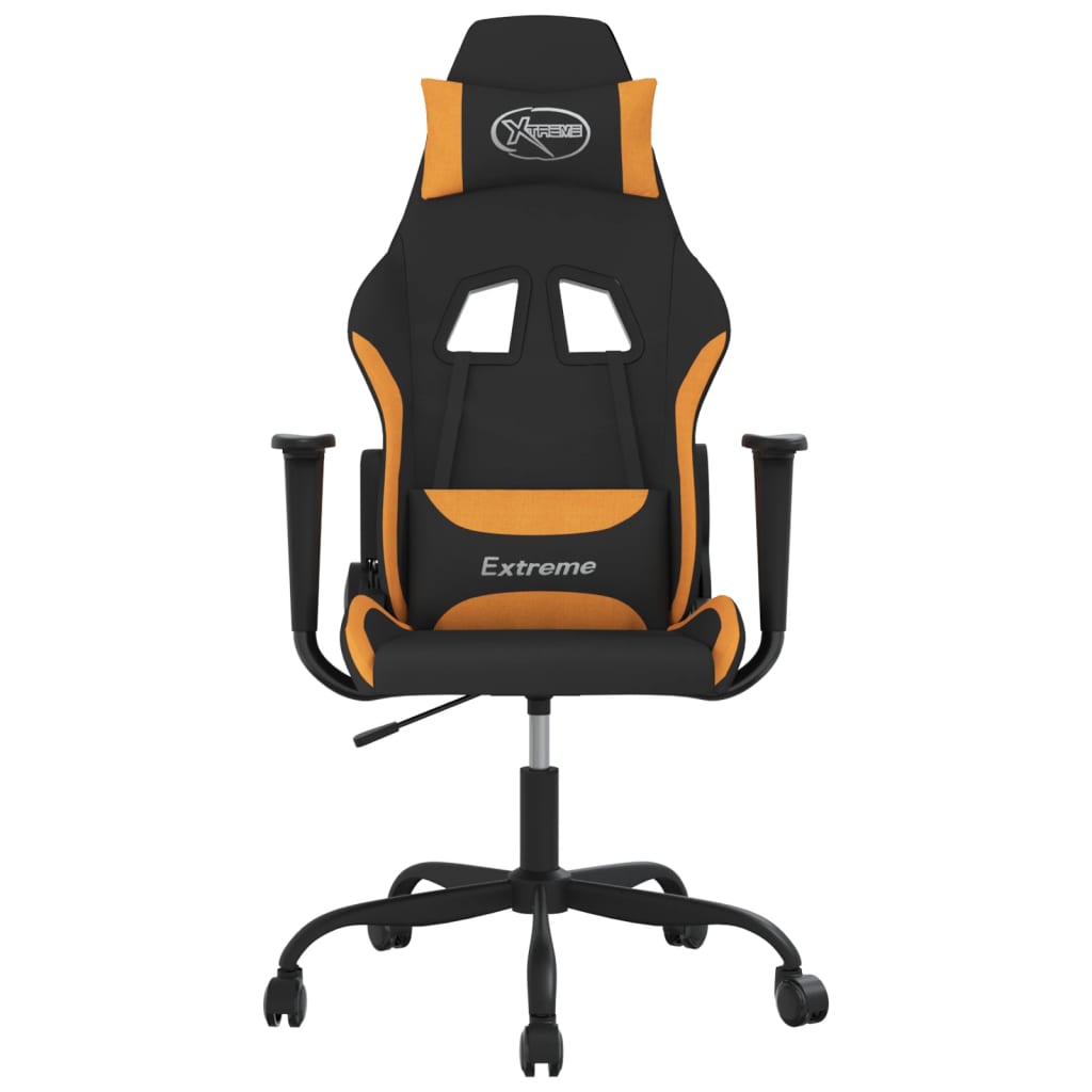Gaming-Stuhl Schwarz und Orange Stoff