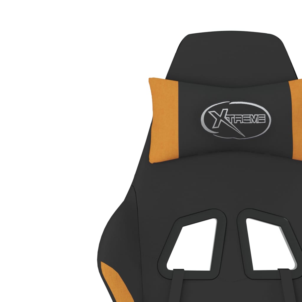 Gaming-Stuhl Schwarz und Orange Stoff