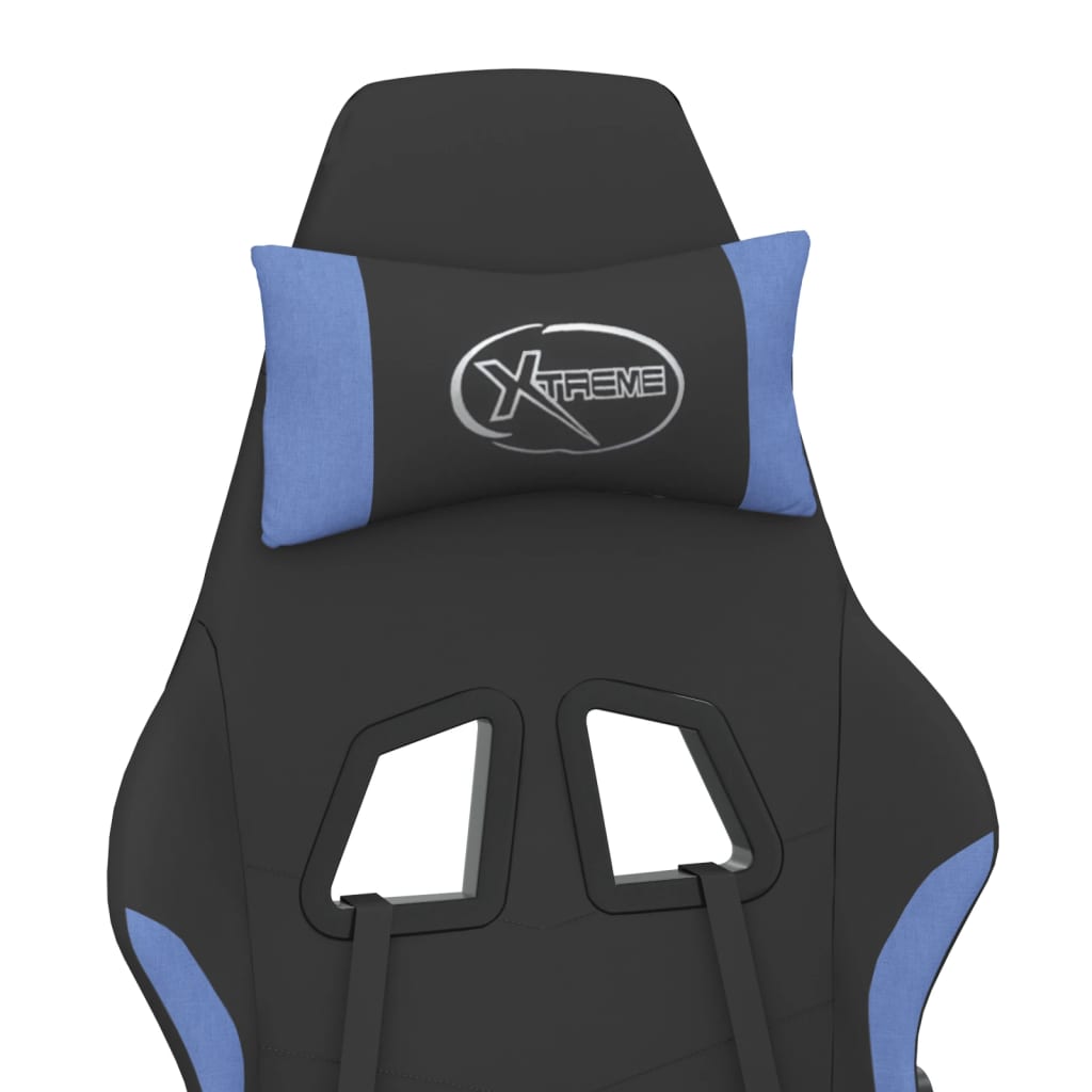 Gaming-Stuhl Schwarz und Blau Stoff