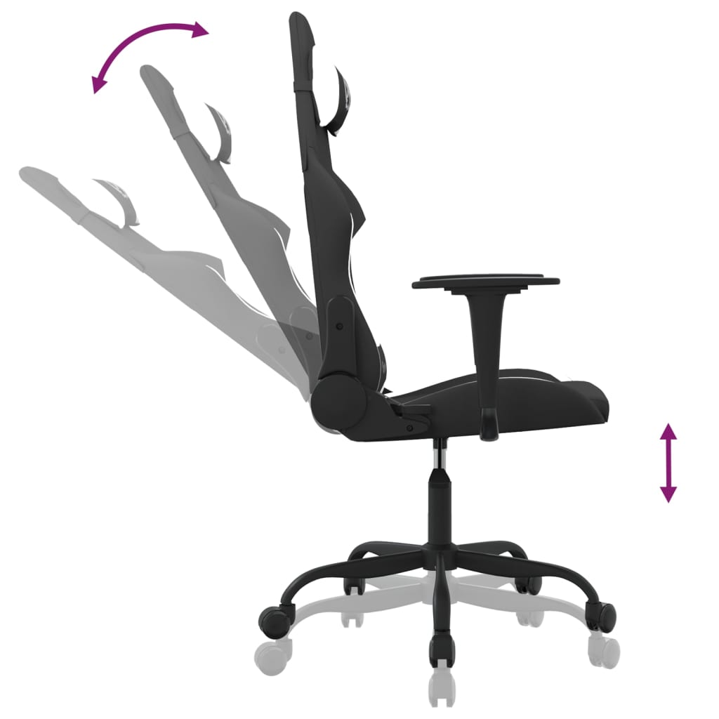 Gaming-Stuhl Schwarz und Weiß Stoff