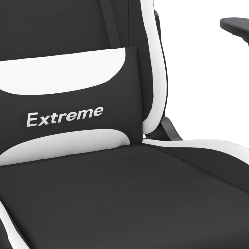 Gaming-Stuhl Schwarz und Weiß Stoff