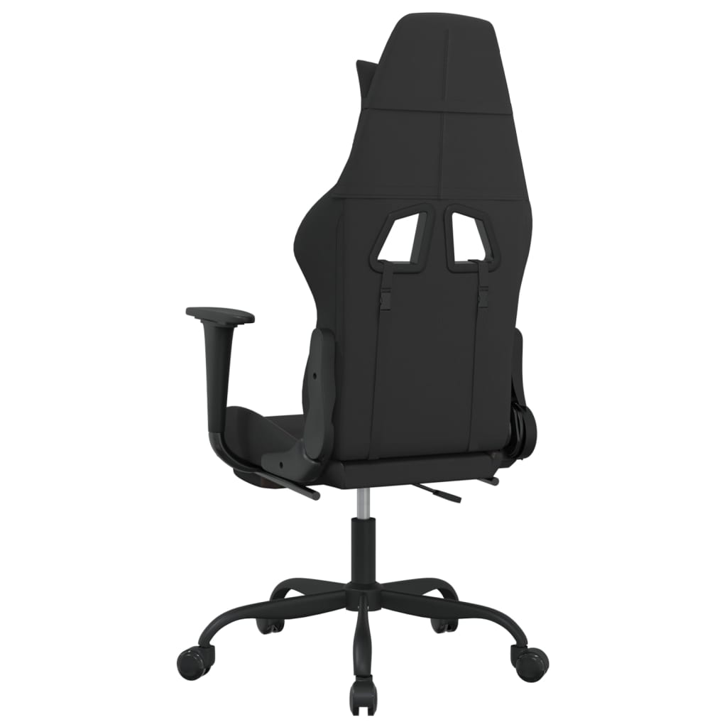 Gaming-Stuhl mit Fußstütze Schwarz und Taupe Stoff