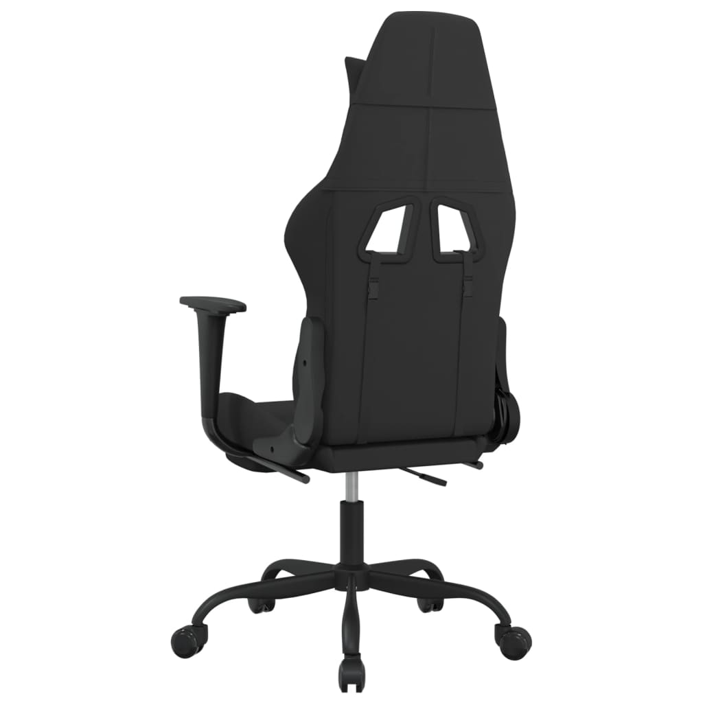 Gaming-Stuhl mit Fußstütze Schwarz Stoff