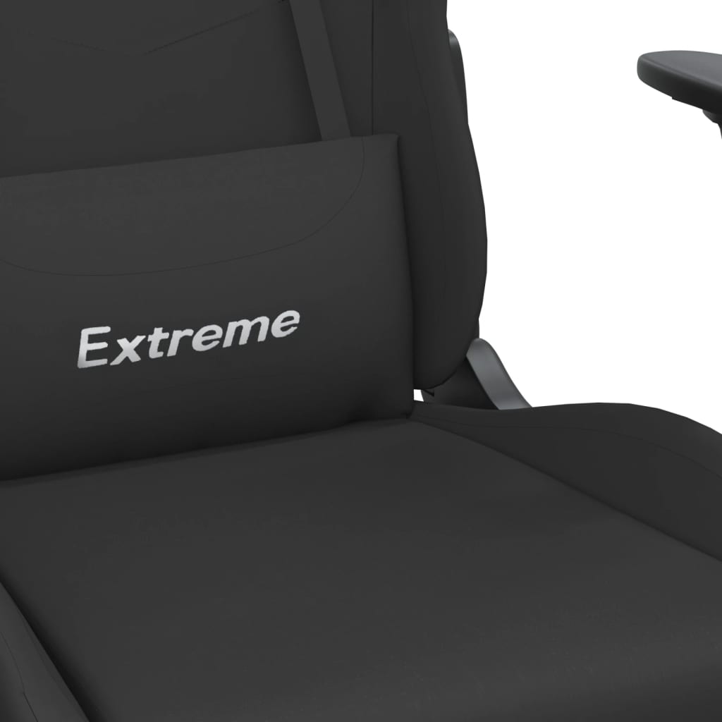 Gaming-Stuhl mit Fußstütze Schwarz Stoff