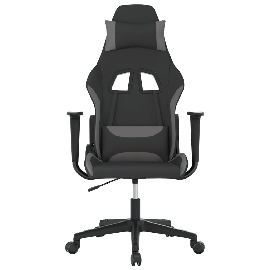 Gaming-Stuhl Schwarz und Hellgrau Stoff