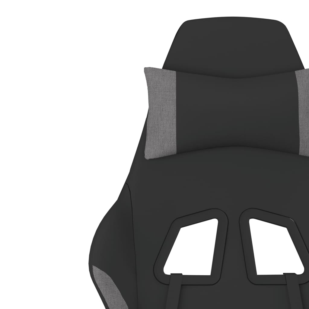 Gaming-Stuhl Schwarz und Hellgrau Stoff