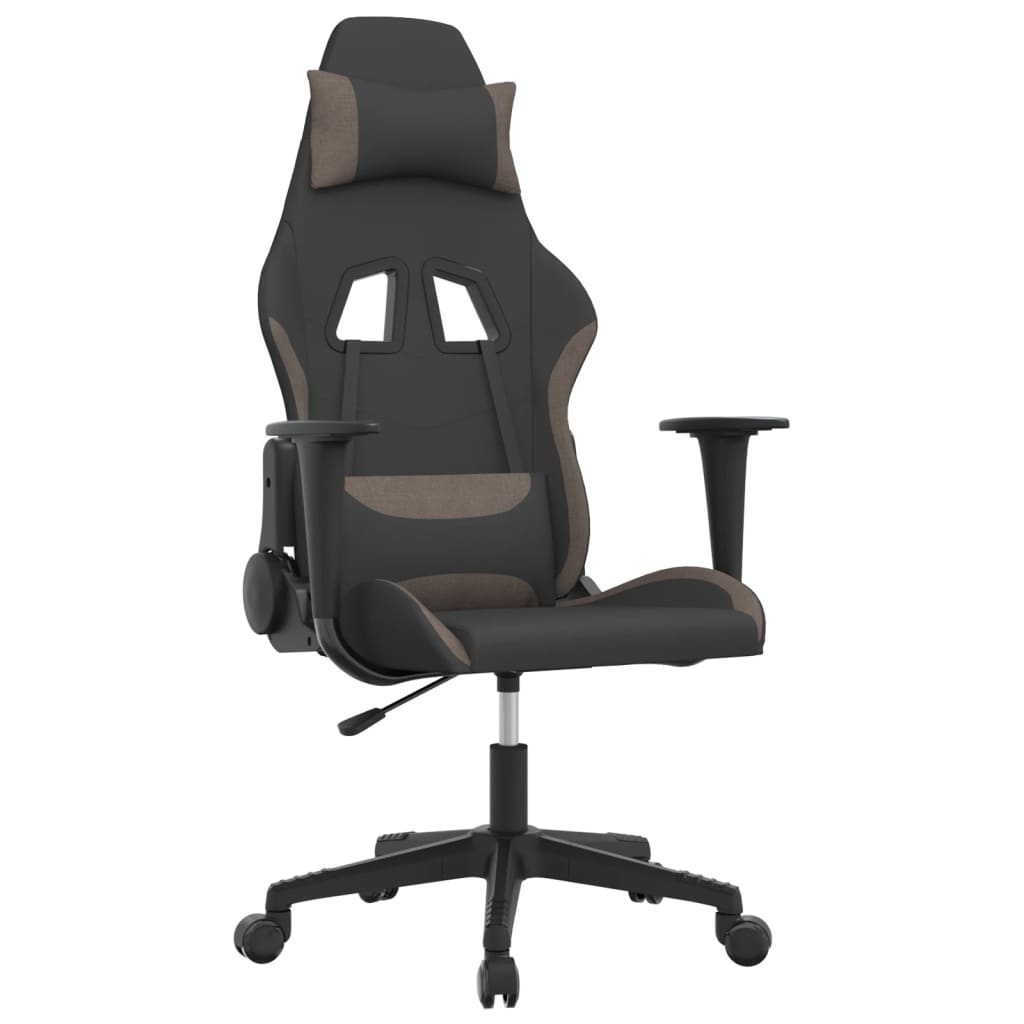 Gaming-Stuhl Schwarz und Taupe Stoff