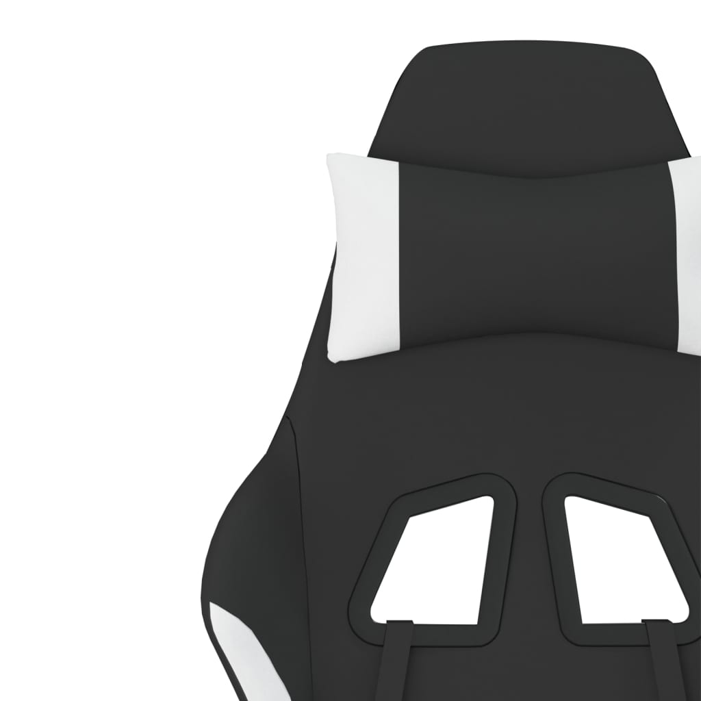 Gaming-Stuhl Schwarz und Weiß Stoff