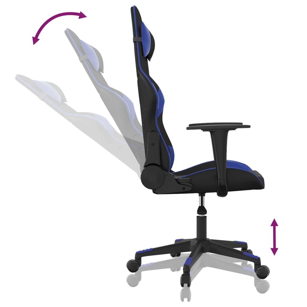 Gaming-Stuhl Schwarz und Blau Kunstleder