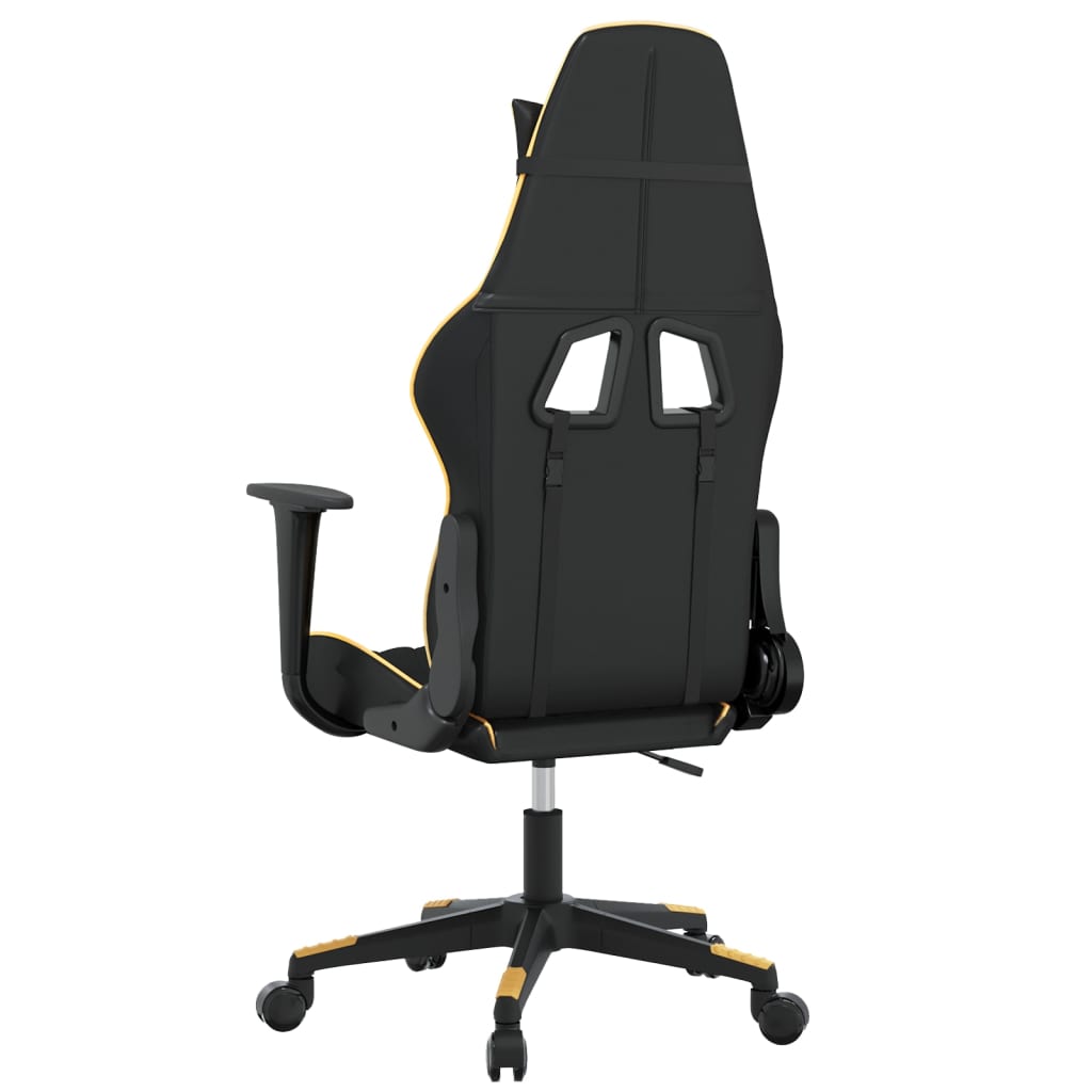Gaming-Stuhl Schwarz und Golden Kunstleder