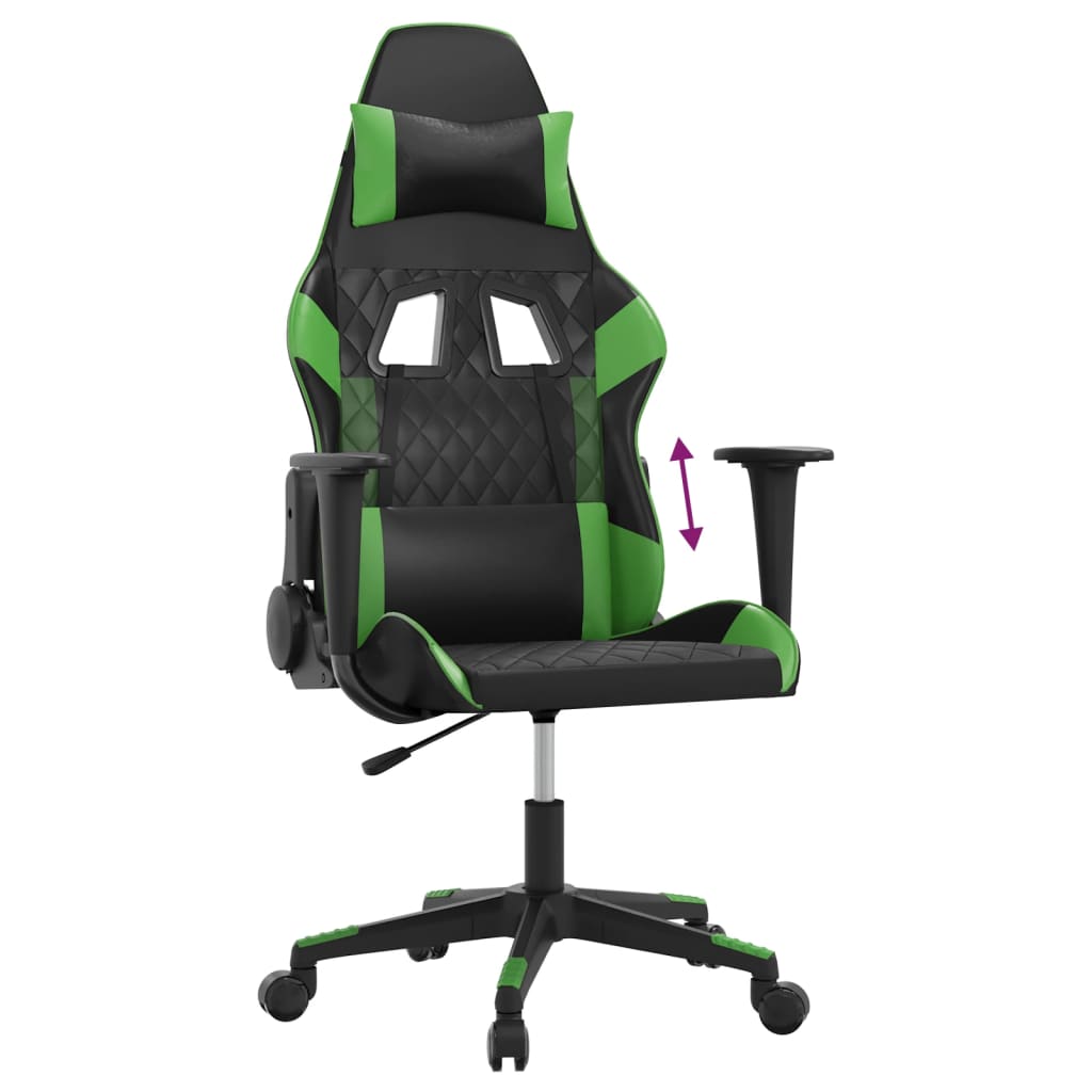 Gaming-Stuhl Schwarz und Grün Kunstleder