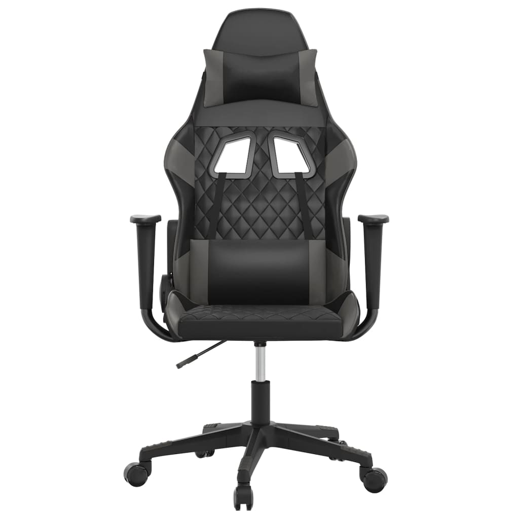 Gaming-Stuhl Schwarz und Grau Kunstleder