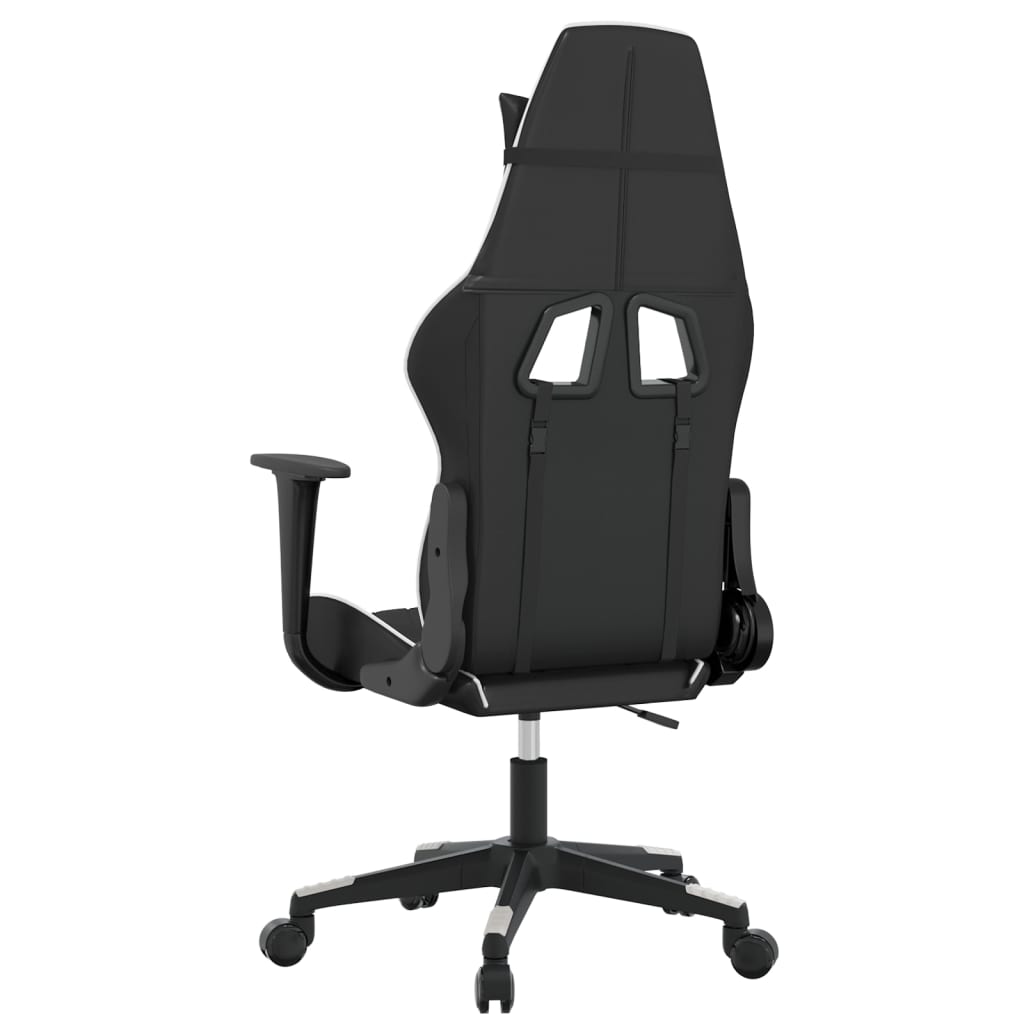 Gaming-Stuhl Schwarz und Weiß Kunstleder