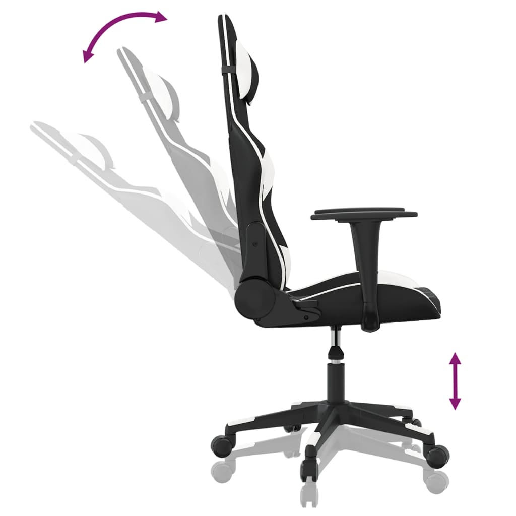 Gaming-Stuhl Schwarz und Weiß Kunstleder