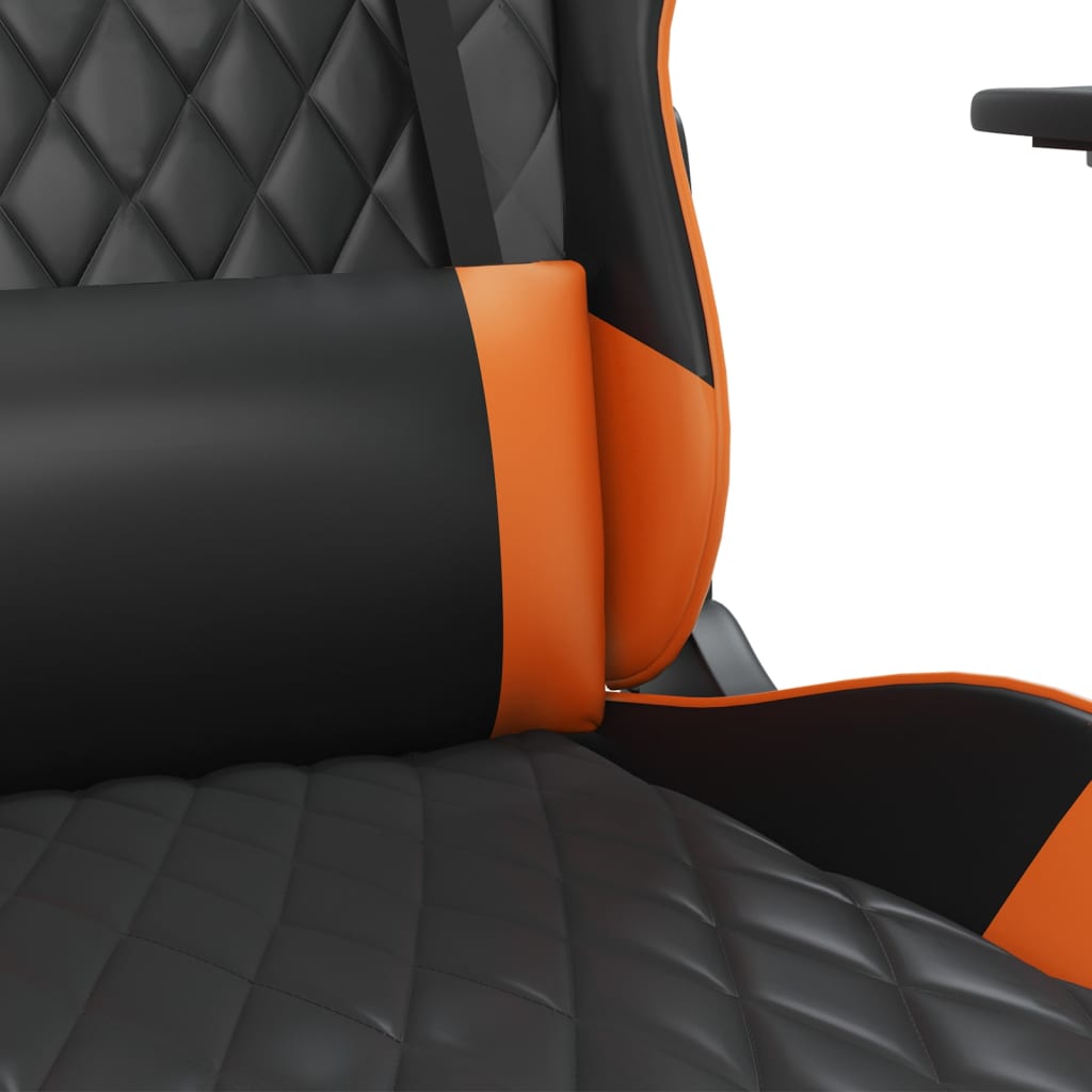 Gaming-Stuhl Schwarz und Orange Kunstleder