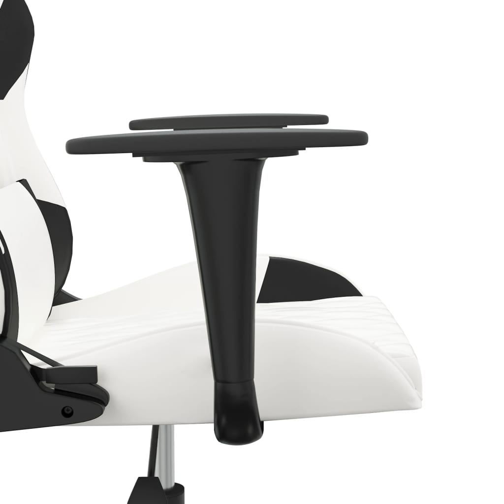 Gaming-Stuhl Weiß und Schwarz Kunstleder