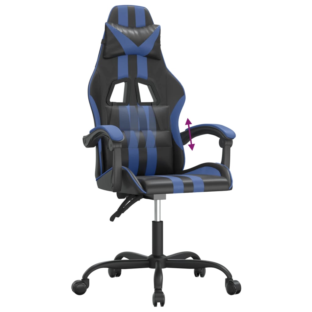 Gaming-Stuhl Schwarz und Blau Kunstleder