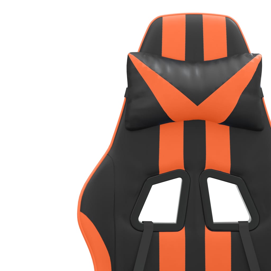 Gaming-Stuhl Schwarz und Orange Kunstleder