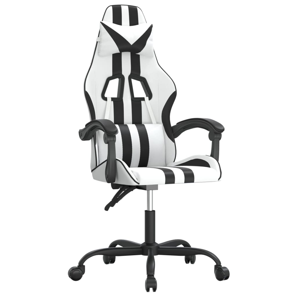 Gaming-Stuhl Weiß und Schwarz Kunstleder