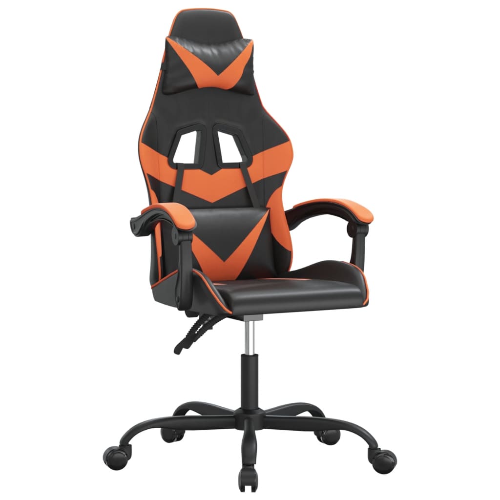 Gaming-Stuhl Schwarz und Orange Kunstleder