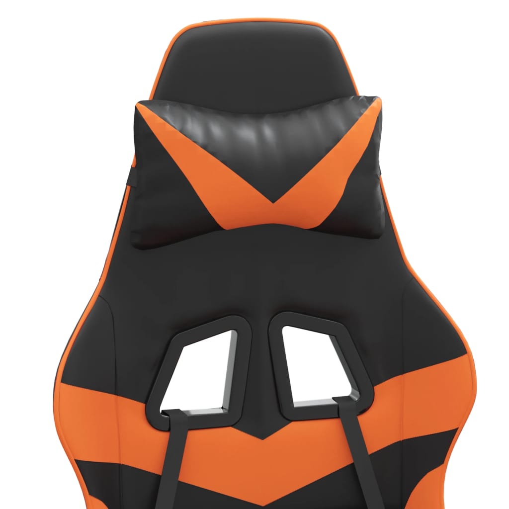 Gaming-Stuhl Schwarz und Orange Kunstleder