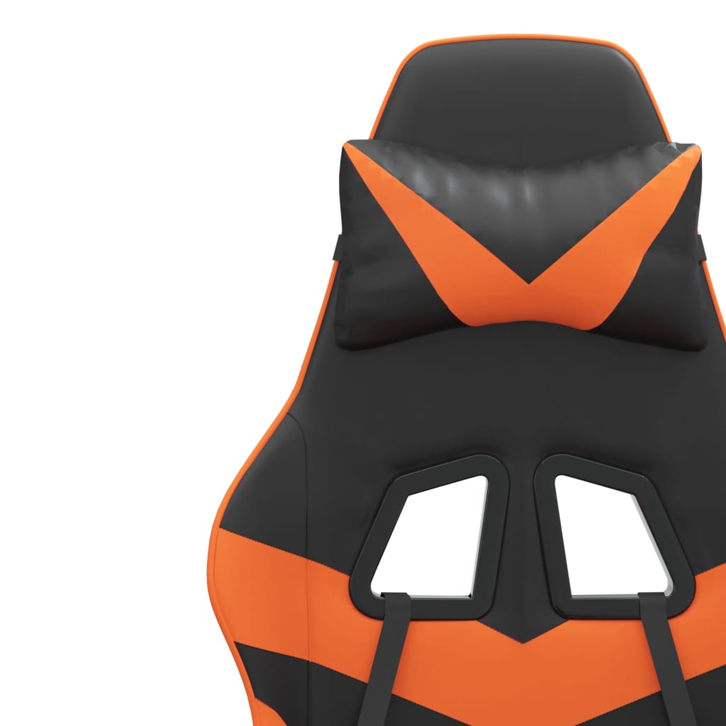 Gaming-Stuhl Schwarz und Orange Kunstleder