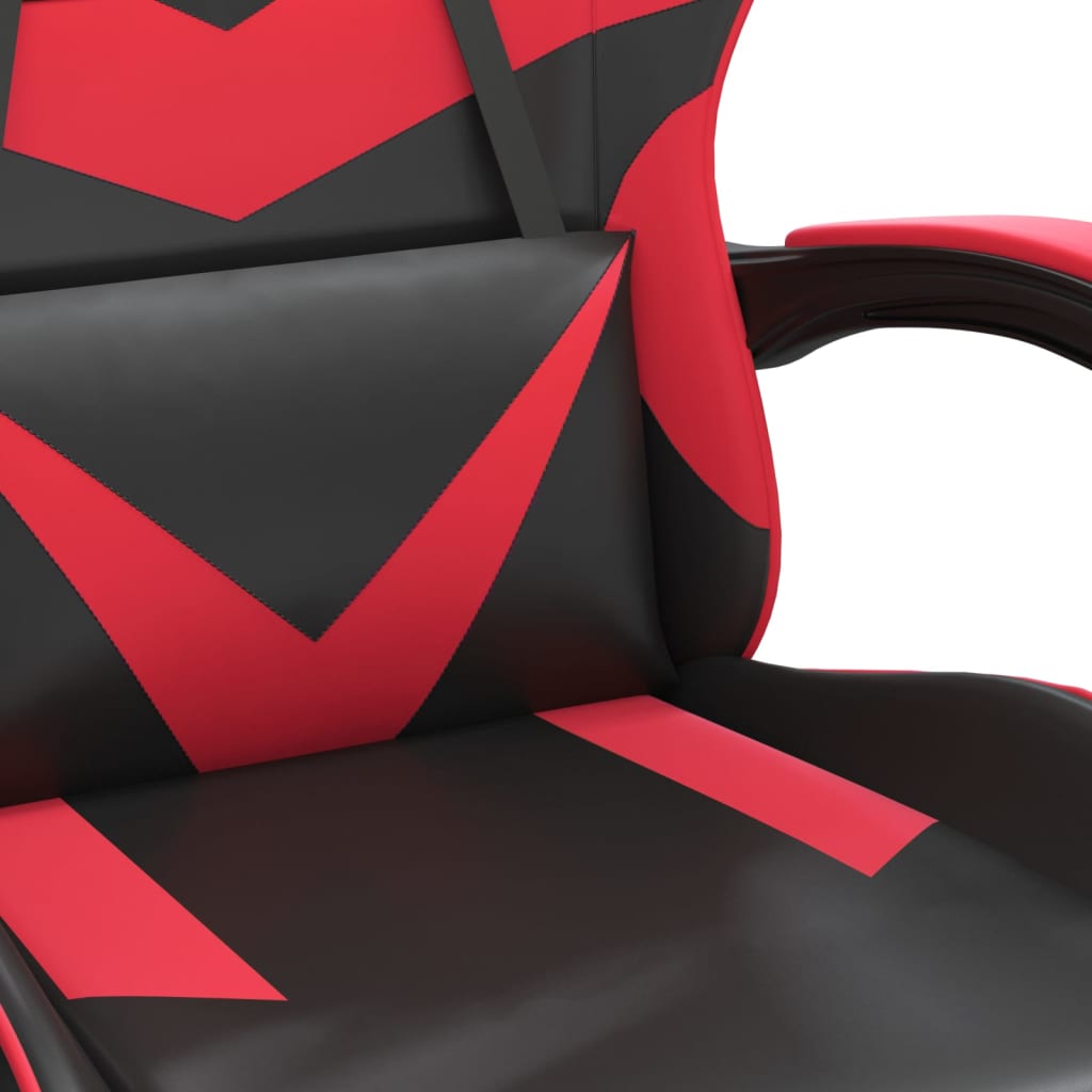 Gaming-Stuhl mit Fußstütze Schwarz und Rot Kunstleder