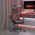 Gaming-Stuhl mit Fußstütze Schwarz und Weinrot Kunstleder