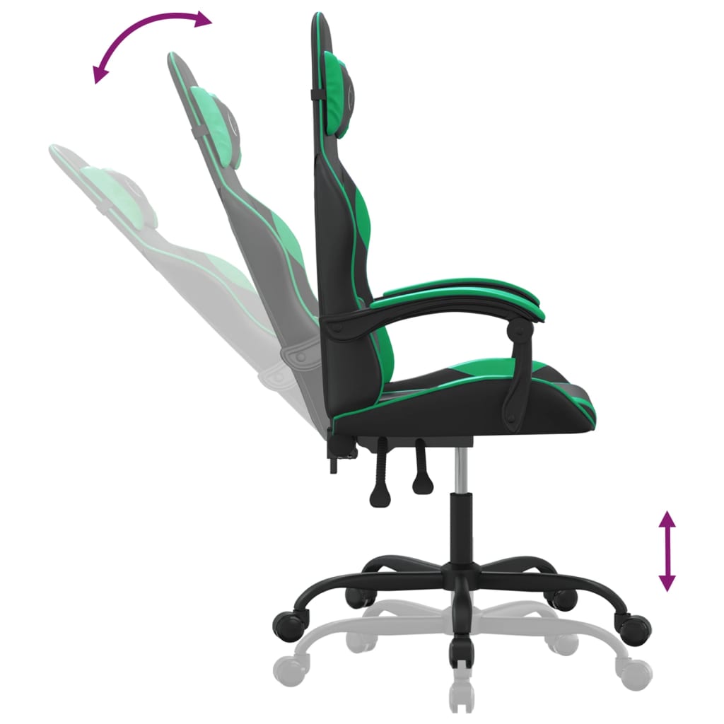 Gaming-Stuhl Schwarz und Grün Kunstleder