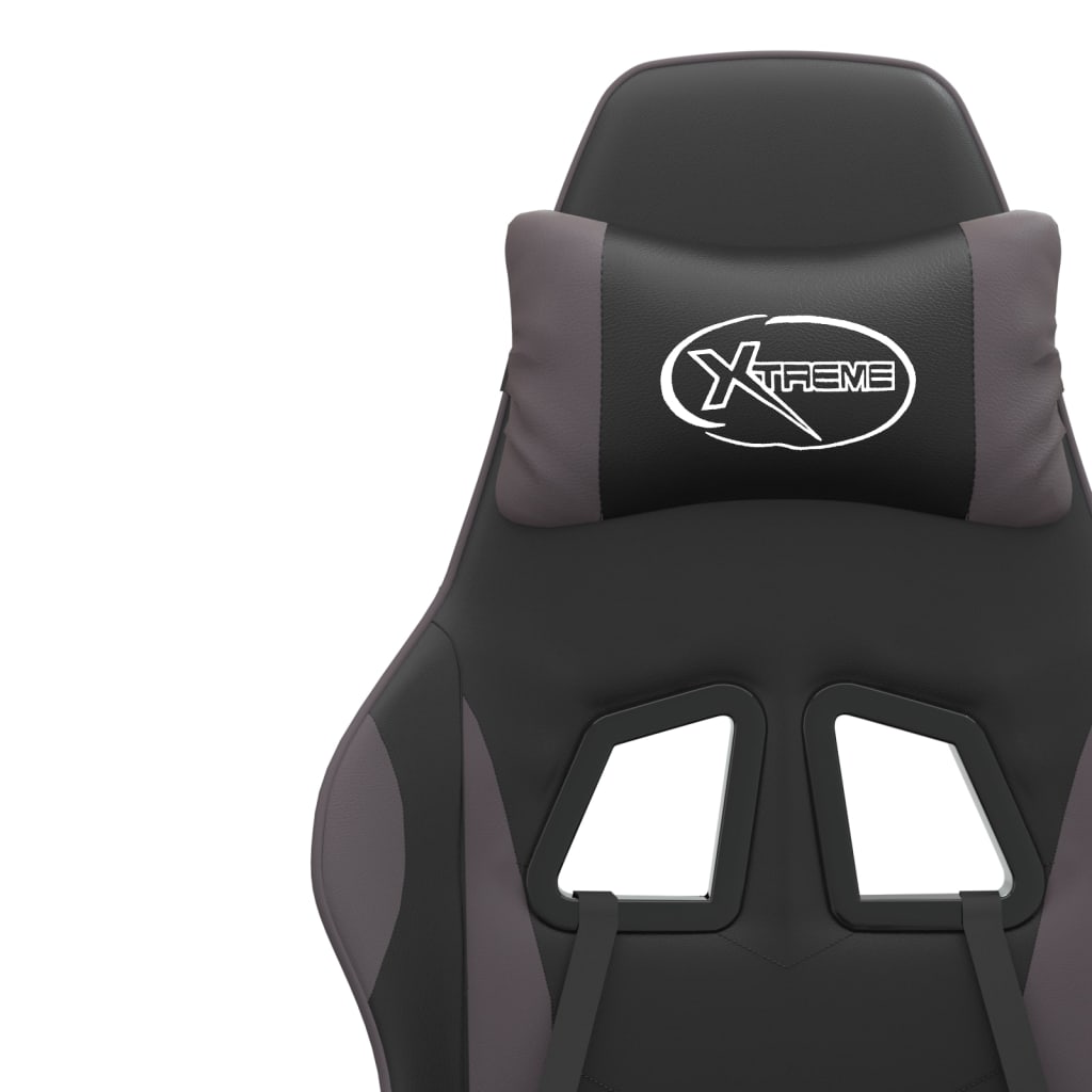 Gaming-Stuhl Schwarz und Grau Kunstleder