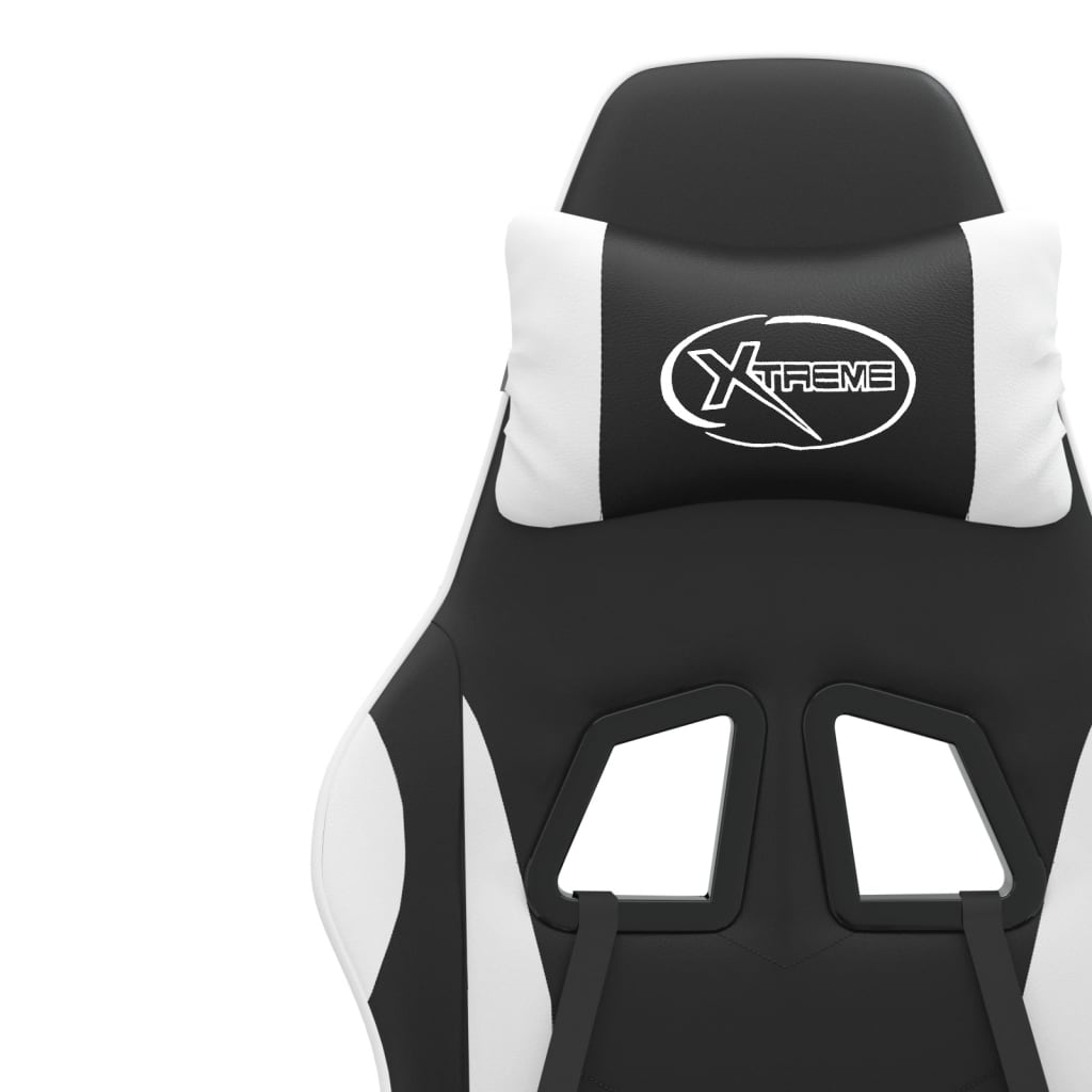 Gaming-Stuhl Schwarz und Weiß Kunstleder