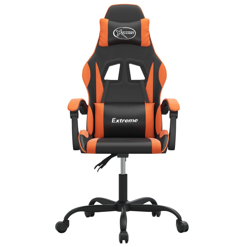 Gaming-Stuhl Schwarz und Orange Kunstleder