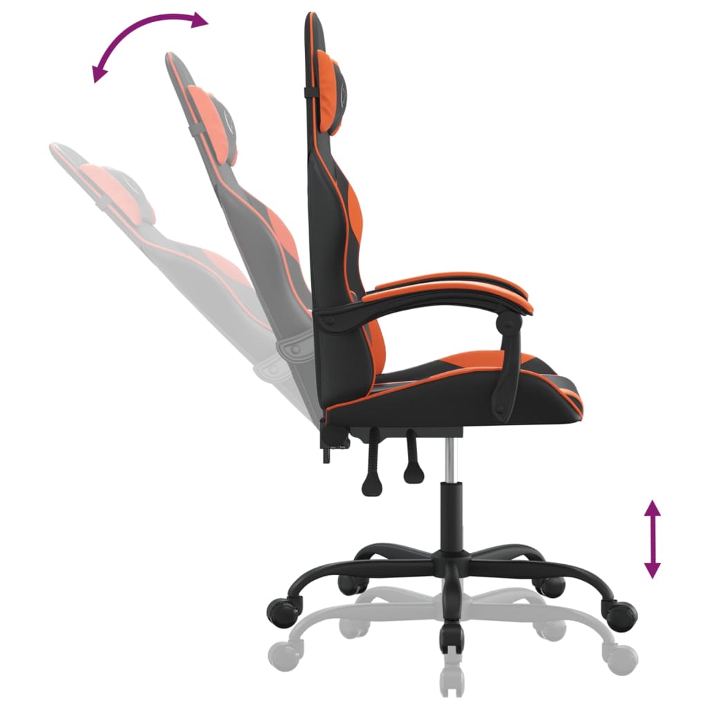 Gaming-Stuhl Schwarz und Orange Kunstleder