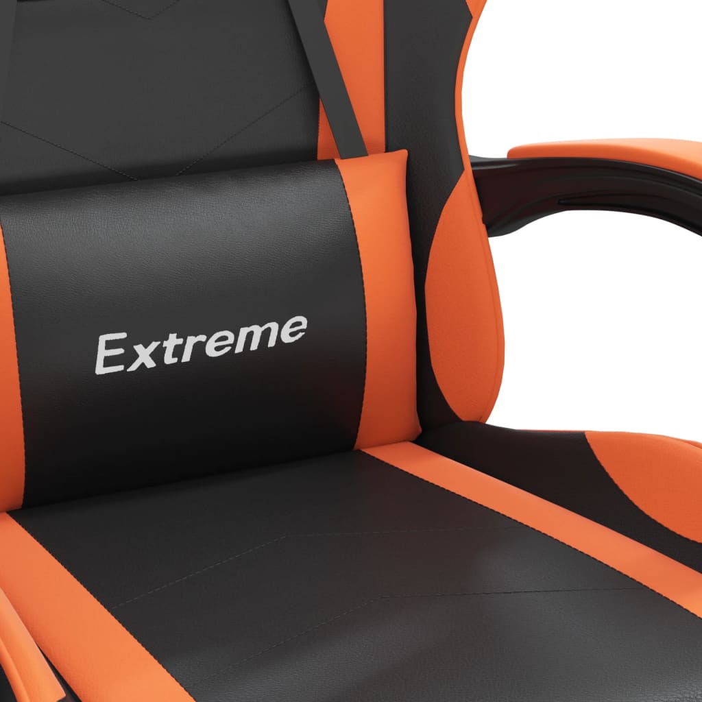 Gaming-Stuhl Schwarz und Orange Kunstleder