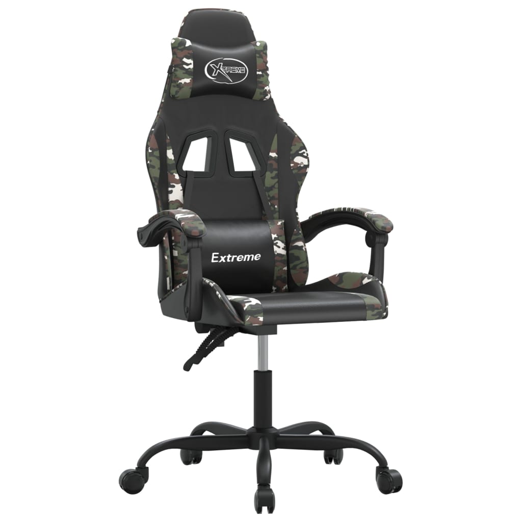 Gaming-Stuhl Schwarz und Tarnfarben Kunstleder