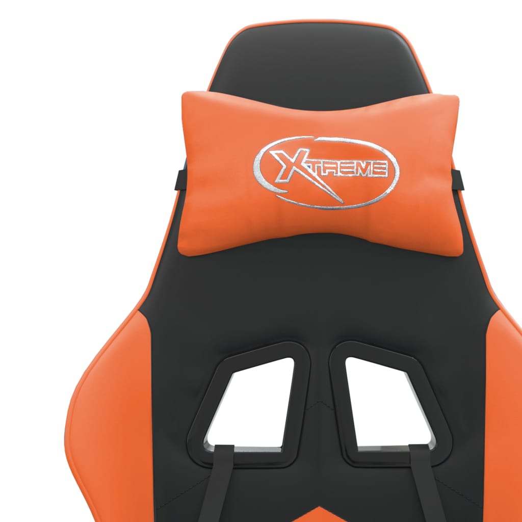 Gaming-Stuhl Schwarz und Orange Kunstleder