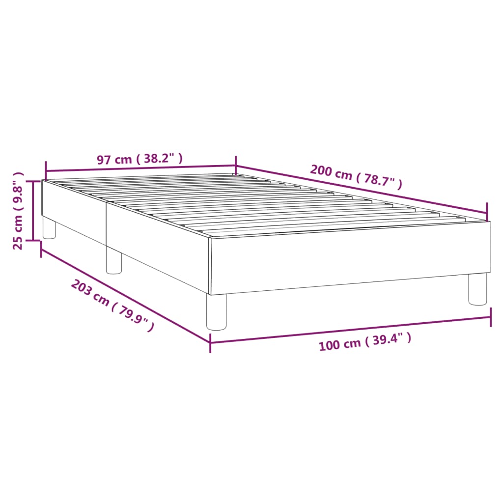 Boxspringbettgestell Hellgrau 100x200 cm Stoff
