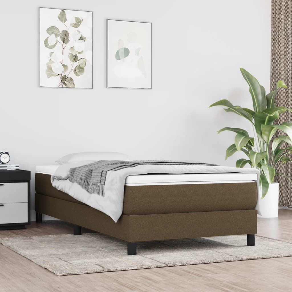 Boxspringbettgestell Dunkelbraun 100x200 cm Stoff