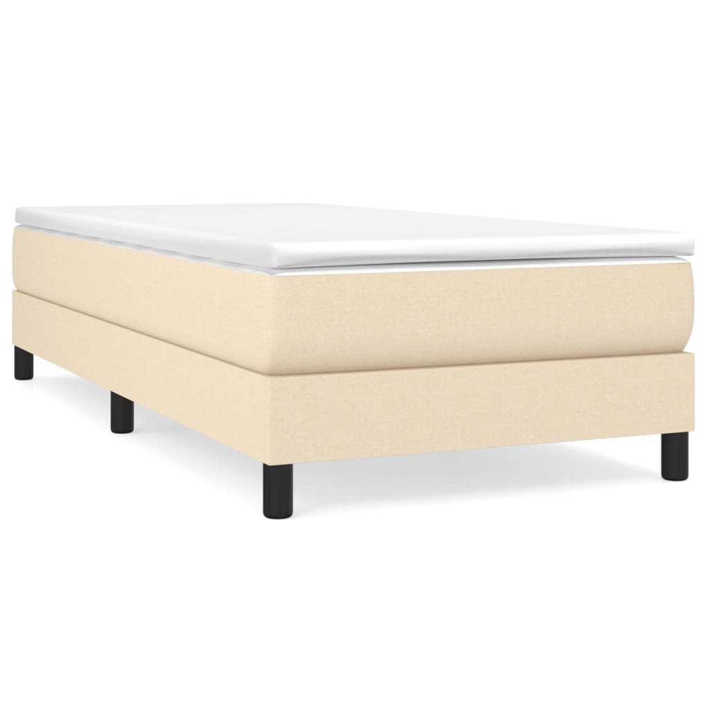 Boxspringbettgestell Creme 100x200 cm Stoff