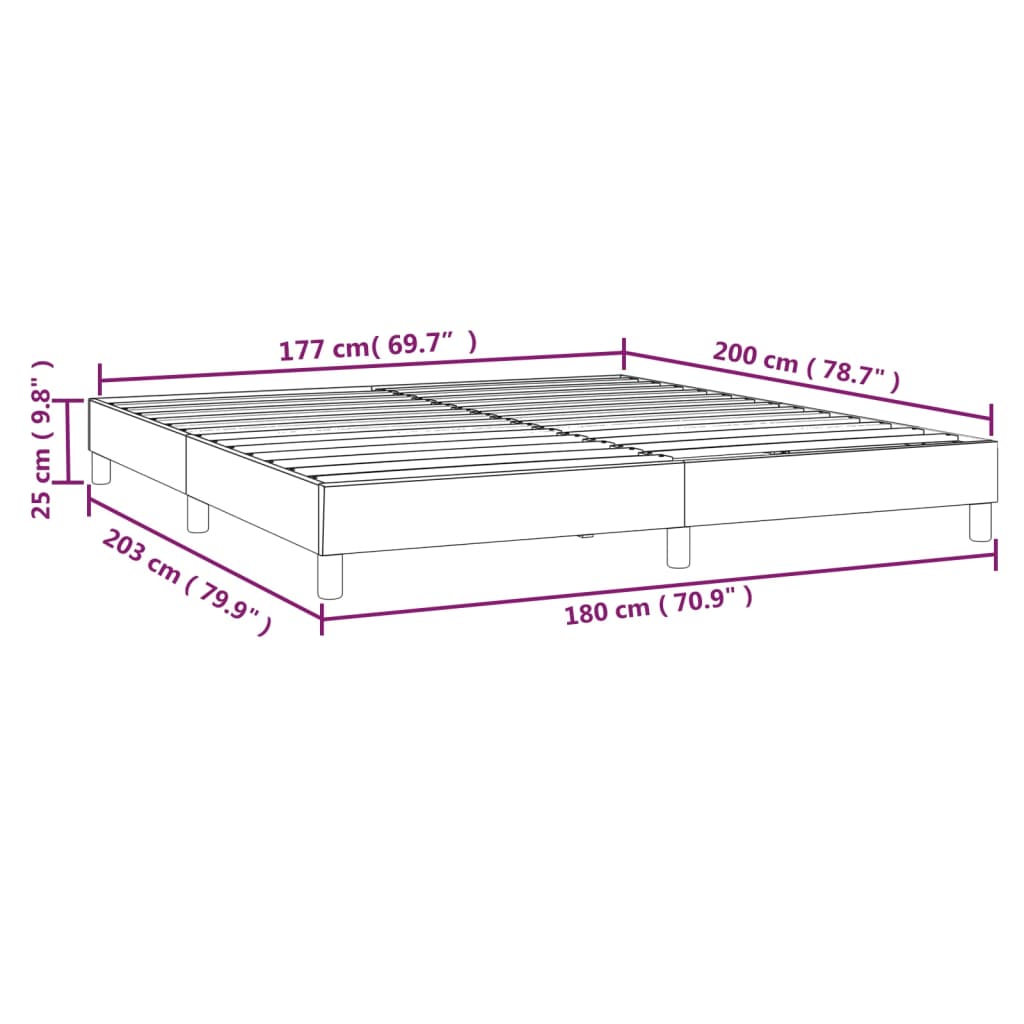Boxspringbettgestell Schwarz 180x200 cm Stoff