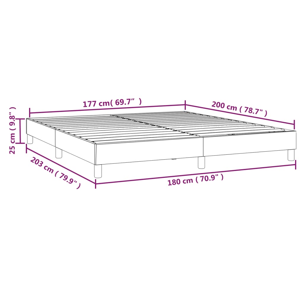 Boxspringbettgestell Blau 180x200 cm Stoff