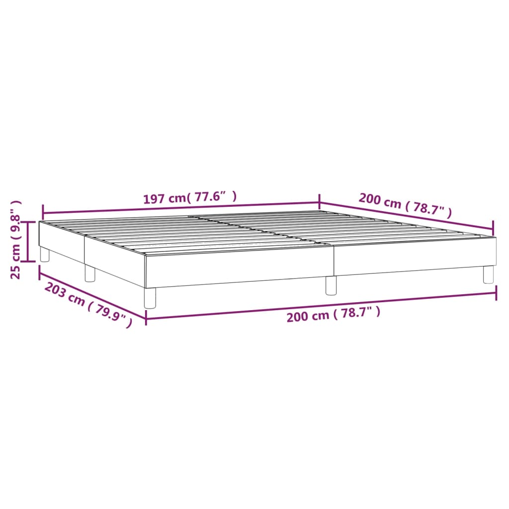 Boxspringbettgestell Schwarz 200x200 cm Stoff