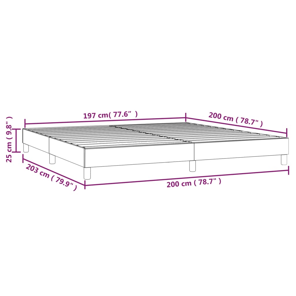 Boxspringbettgestell Taupe 200x200 cm Stoff