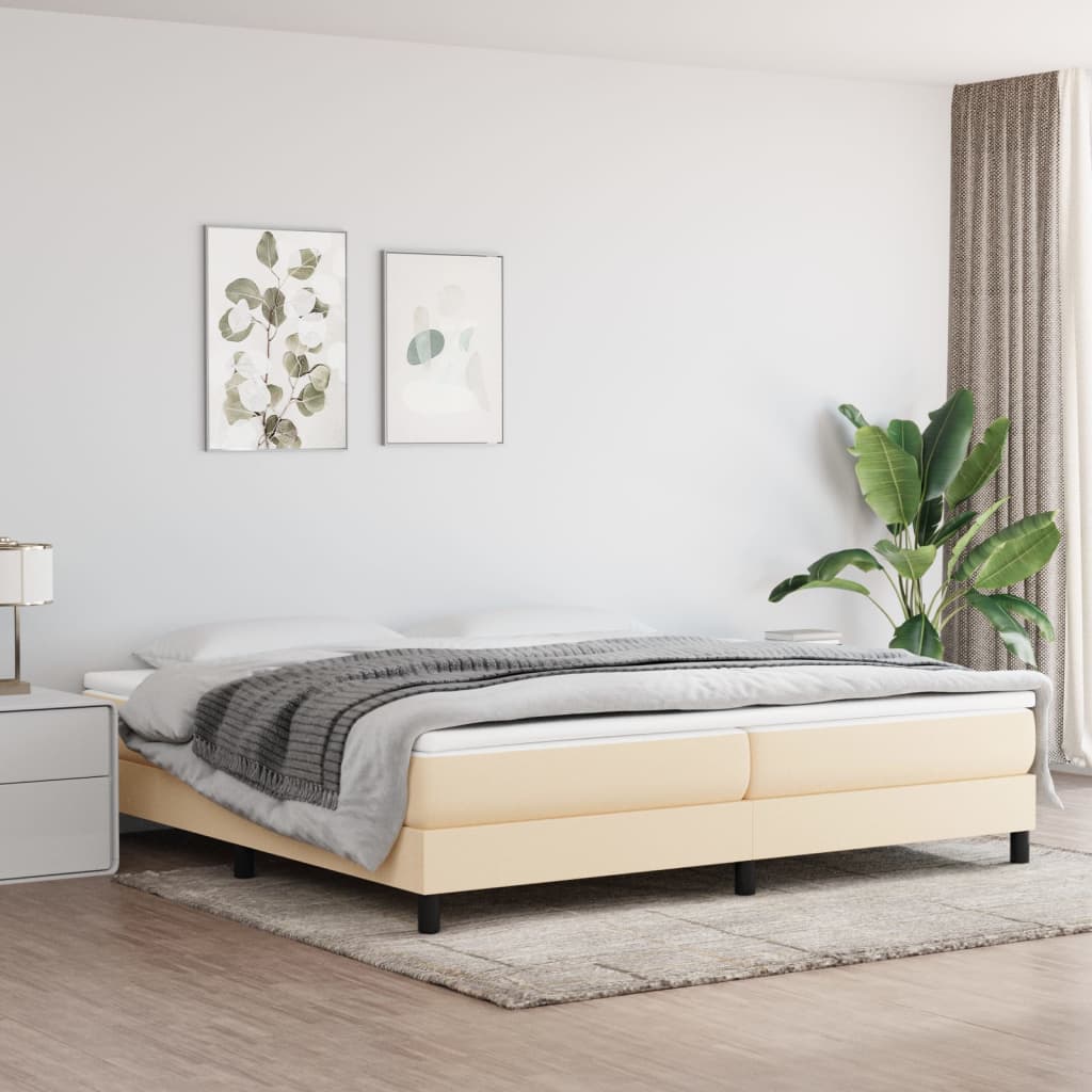 Boxspringbettgestell Creme 200x200 cm Stoff