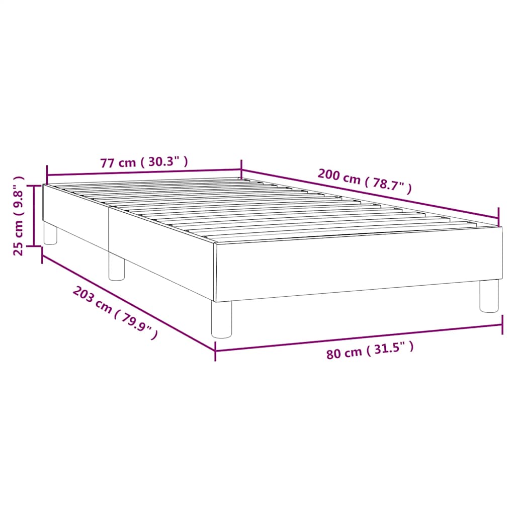 Boxspringbettgestell Hellgrau 80x200 cm Stoff