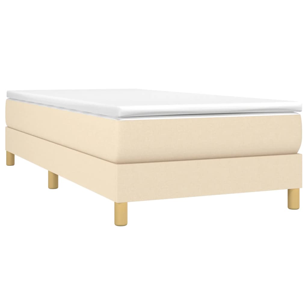 Boxspringbettgestell Creme 100x200 cm Stoff